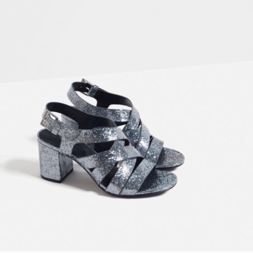 *SOLD* Zara Strappy Glitter Heels